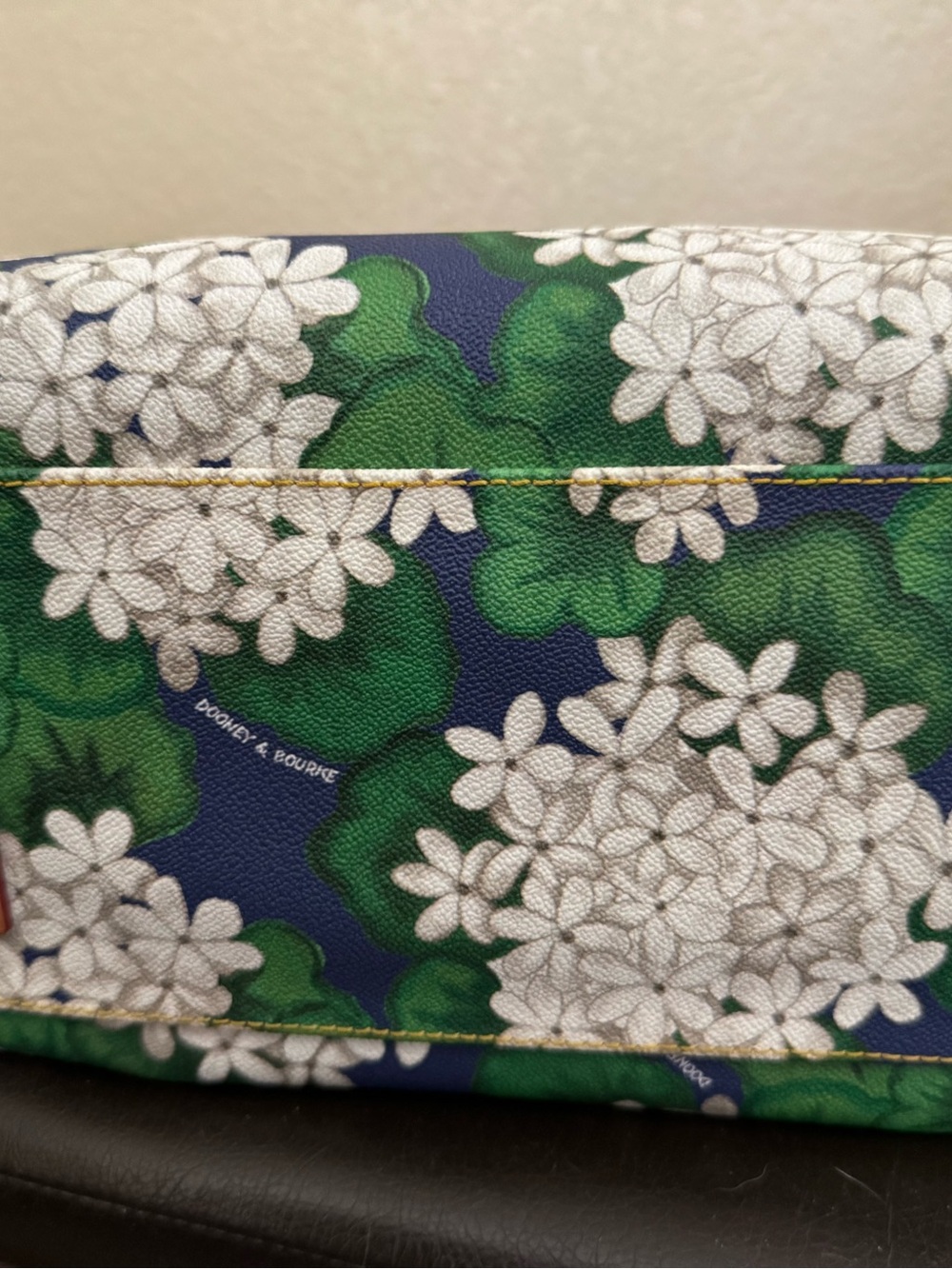 Dooney & Bourke Green, Navy & White Floral Leather-Trim Satchel - Picture 6 of 6